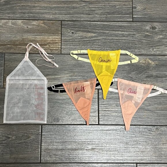 Gemini HAH Free People Zodiac Thongs Panties Set of 3 OS ONE Size XS S M L - Picture 1 of 9